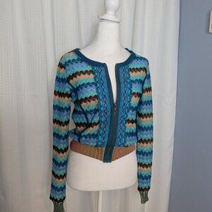 Lulu H Paris Vintage Multi-Color Crochet Sweater, Size M